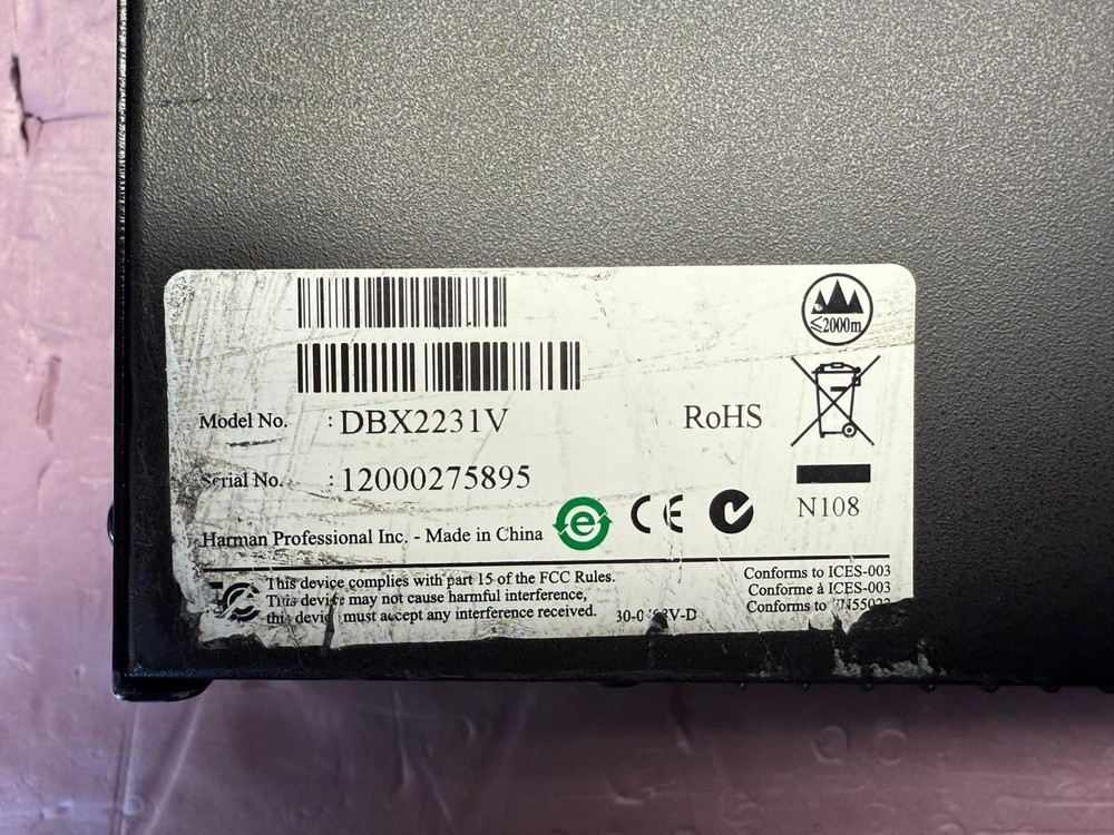 DBX 2231 2-CH 31-Band Equalizer / Limiter with TYPE III NR Rack Mount