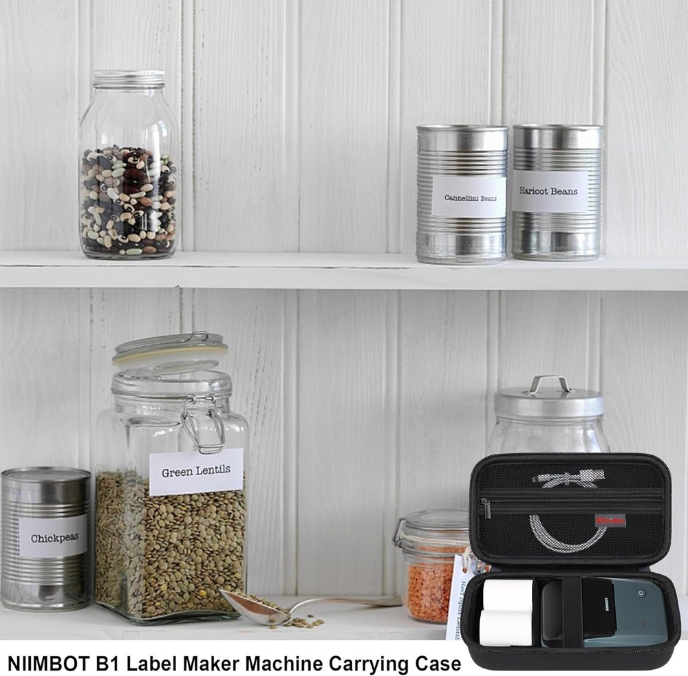 Carrying Case For NIIMBOT B1 Label Maker Machine Portable Mini Wireless Black