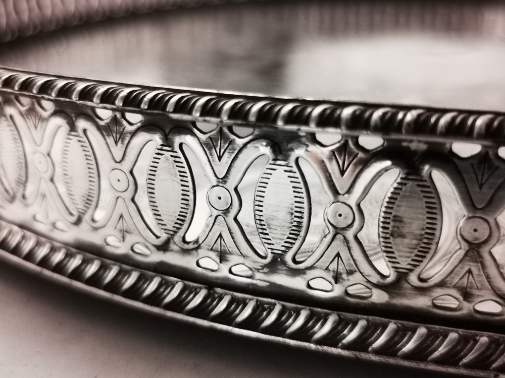 Antique Silver Plated Gallery Tray - 35.5cms.