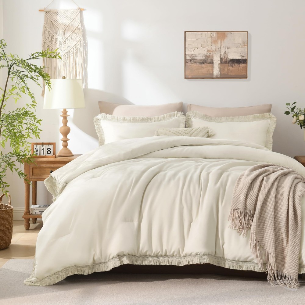 Andency Black White Gray Comforter King Size, 3 Pieces Patchwork Striped Bed ...