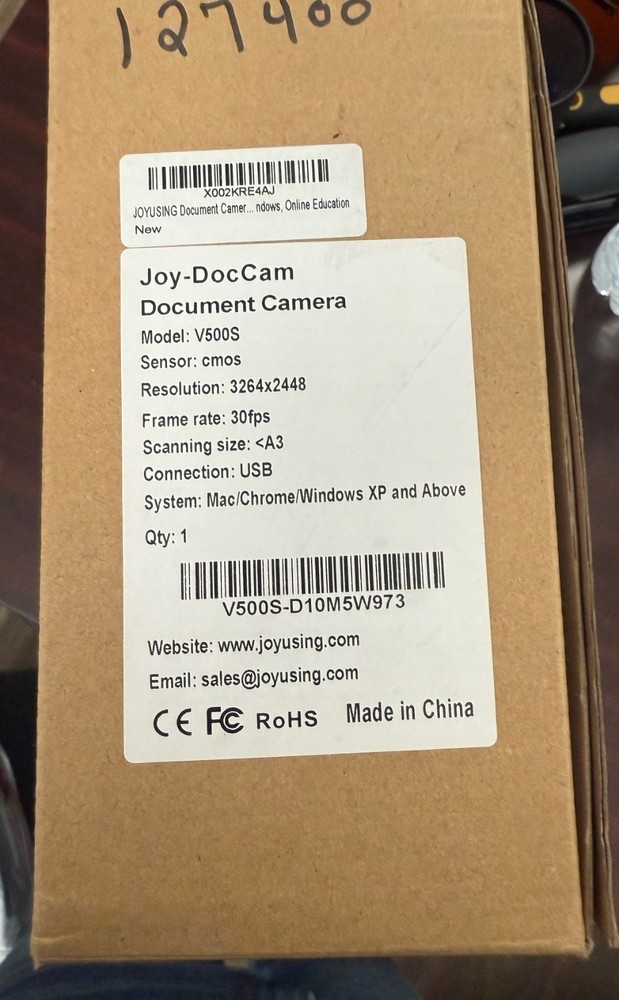 New Joy-DocCam Office Document Camera & Light Model V500s