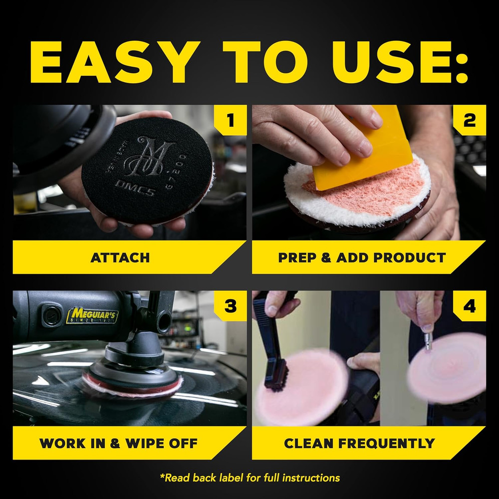 Meguiar'S DA 6” Microfiber Cutting Disc, Microfiber Pads Compatible with a DA Po