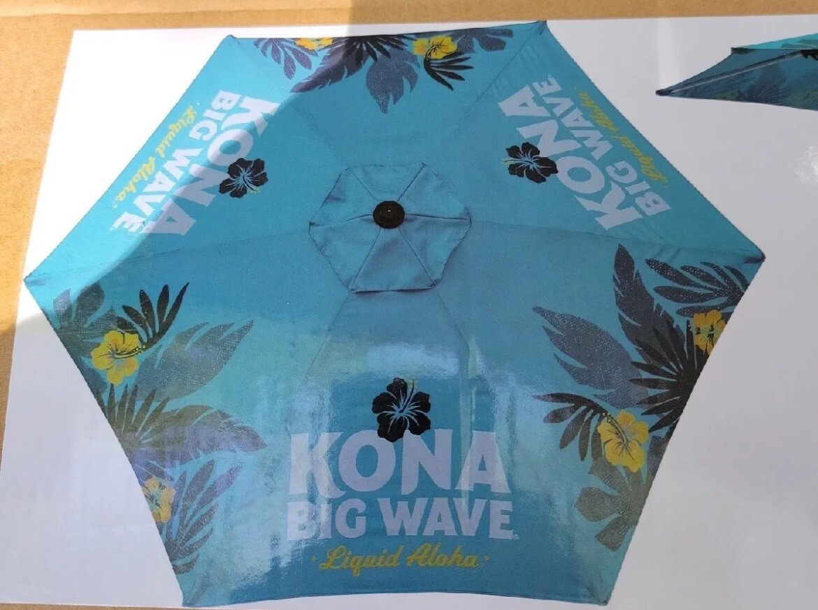 Kona Beer Outdoor Patio Deck Umbrella Tiki Beach Bar Hawaii New MIB