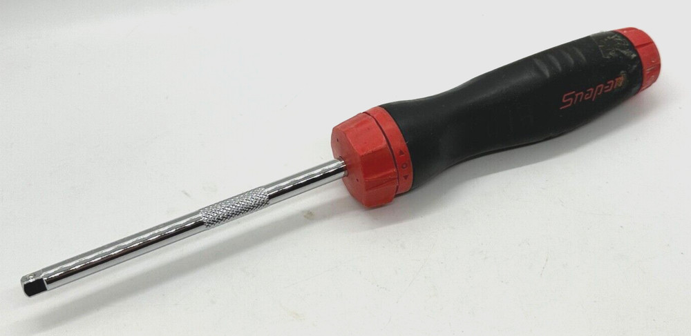 Snap On Tools Ratcheting Screwdriver 1/4" Socket Driver Interchangeable Bit Red