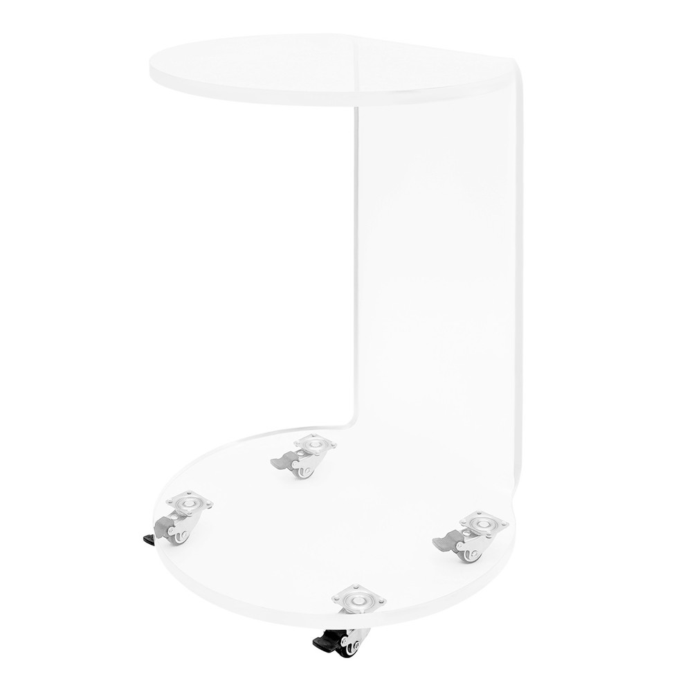 Acrylic Nightstand Side Table, Mobile Side Table, 2-tier Display End Table
