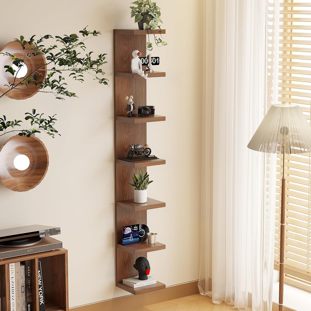 Lack Wall Shelf Display Floating Shelf Solid Wood 7Tier Dressing Room Wall Mount
