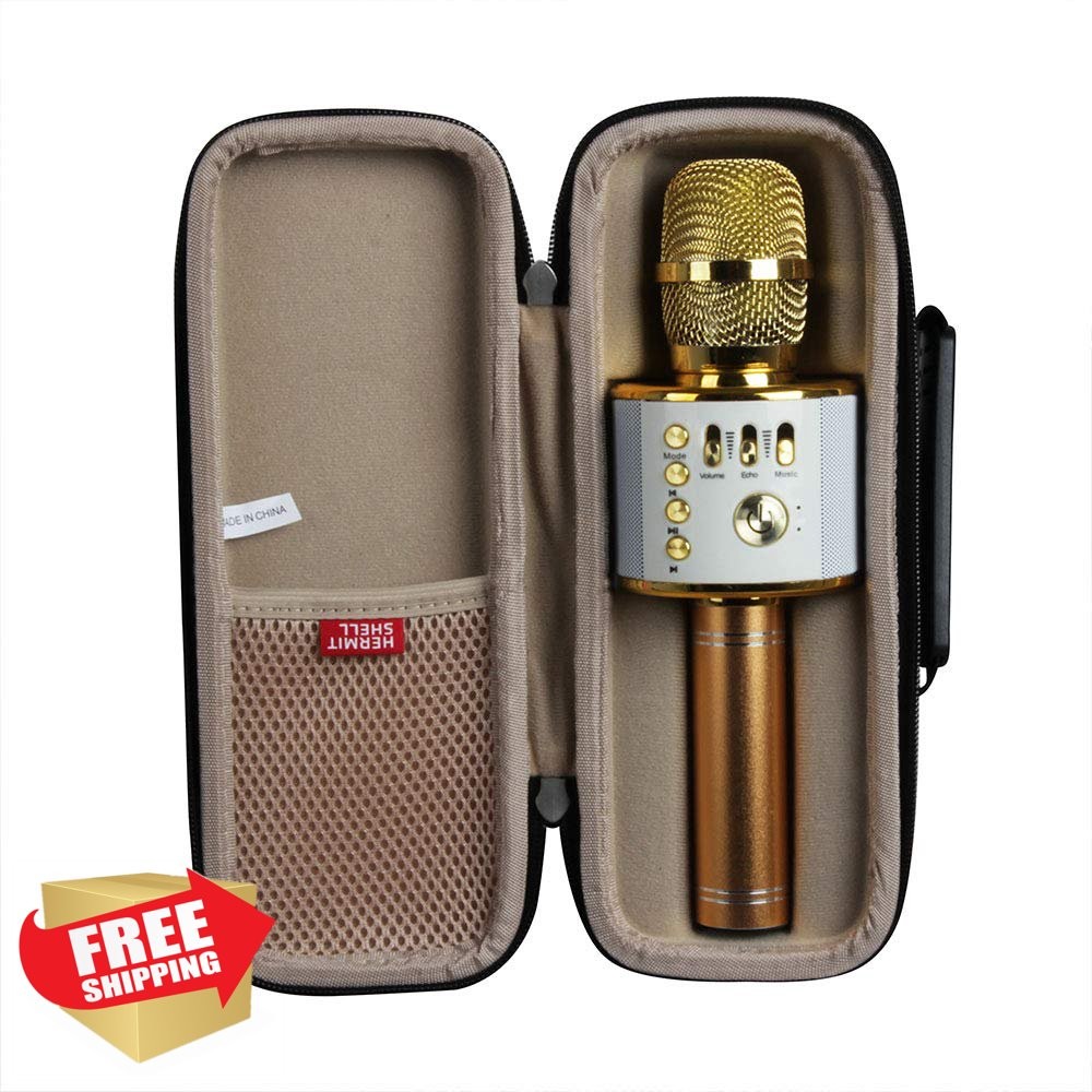 Hermitshell Hard Case BONAOK Bluetooth Karaoke Microphone Black+Gold