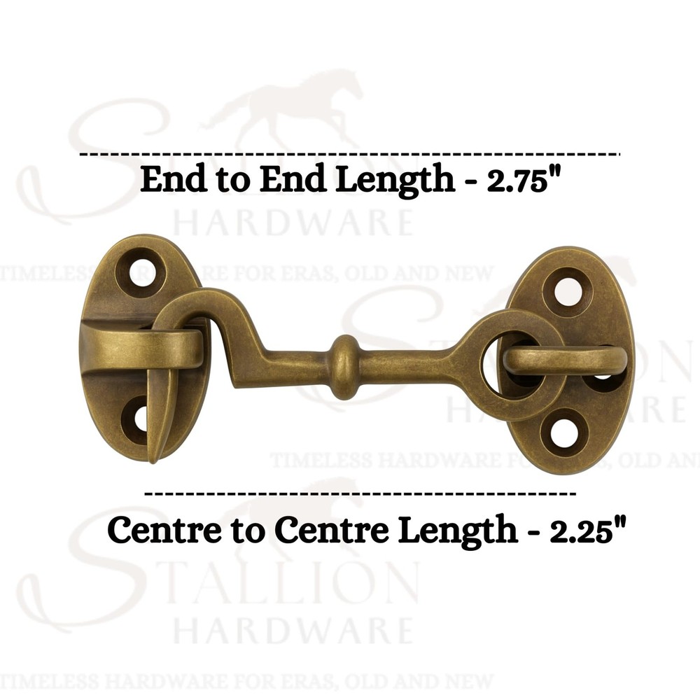 STALLION HARDWARE 2.75 Inch Solid Brass Cabin Hook Latch – Vintage ANTIQUE
