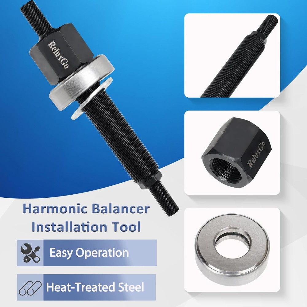Harmonic Balancer Installer Bolt for 66515, Damper Vibration Install Tool Compat