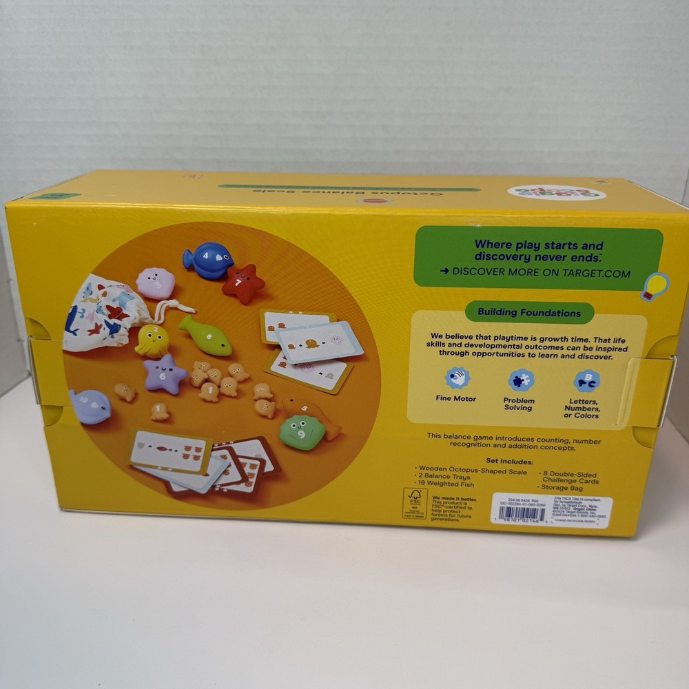 Giggle Scape Octopus Balance Scale Counting Toy 31pc Open Box