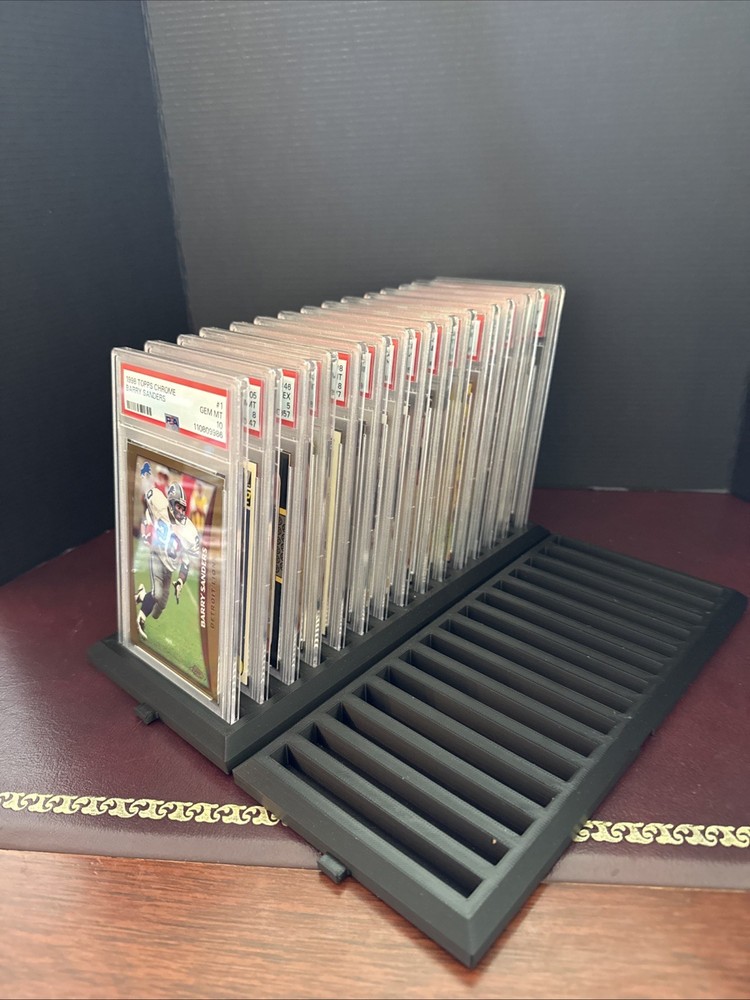 "PSA Graded Card Display" Fits 15 PSA Slabs, Interlocking Display Trays
