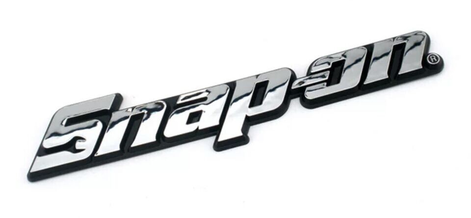 2PCs SNAP-ON TOOL BOX LOGO EMBLEM Chrome Silver Badge Decal 8" INCH LONG - NEW