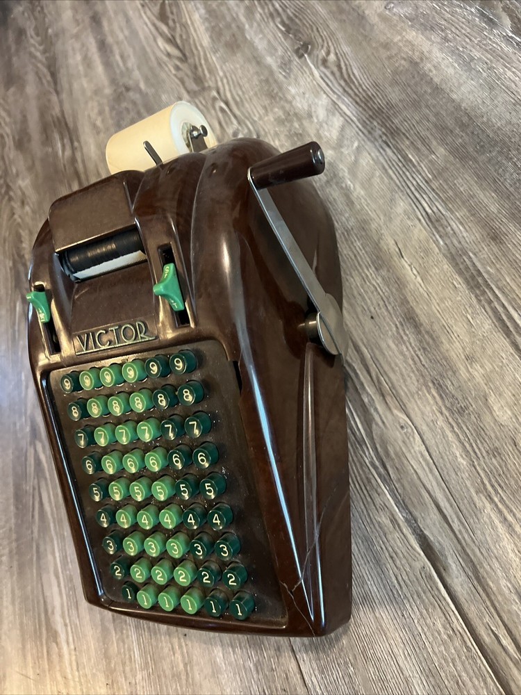 Vintage Victor Adding Subtracting Machine Brown
