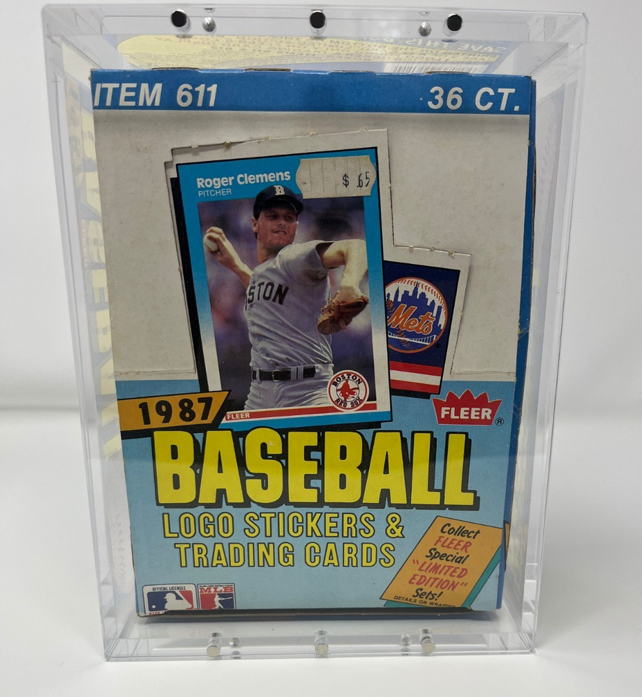 Premium Acrylic Display Case Magnetic Lid FITS 1987 Fleer Baseball Wax Pack Box