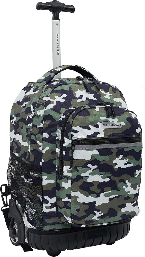 18" Rolling Backpack with Shoulder Straps, Camo