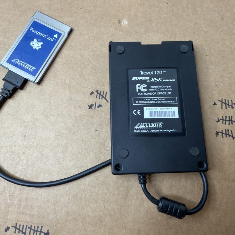 Super Disk Drive Tavel 120 Passport Card MB Floppy Untested