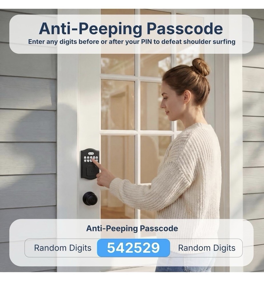 Keyless Entry Door Lock Electronic Deadbolt 200 Codes Auto Lock Smart Lock