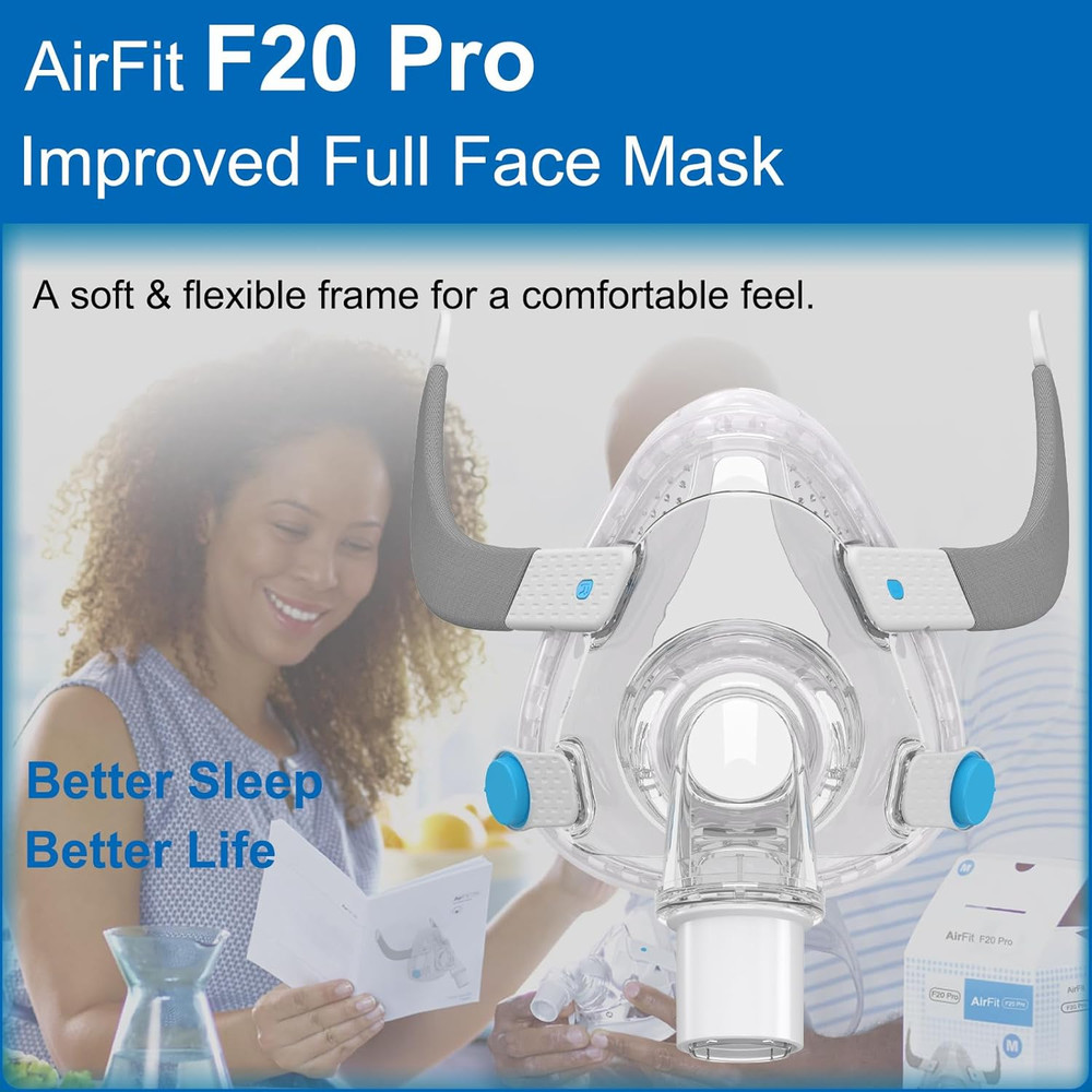 F20 Pro - Large Size - Complete Set Soft Mask,Secure Seal & Optimized Comfort wi