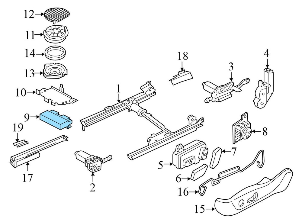 2012-2018 AUDI A7 C7 - Front LEFT SEAT / Backrest Adjustment Control Module