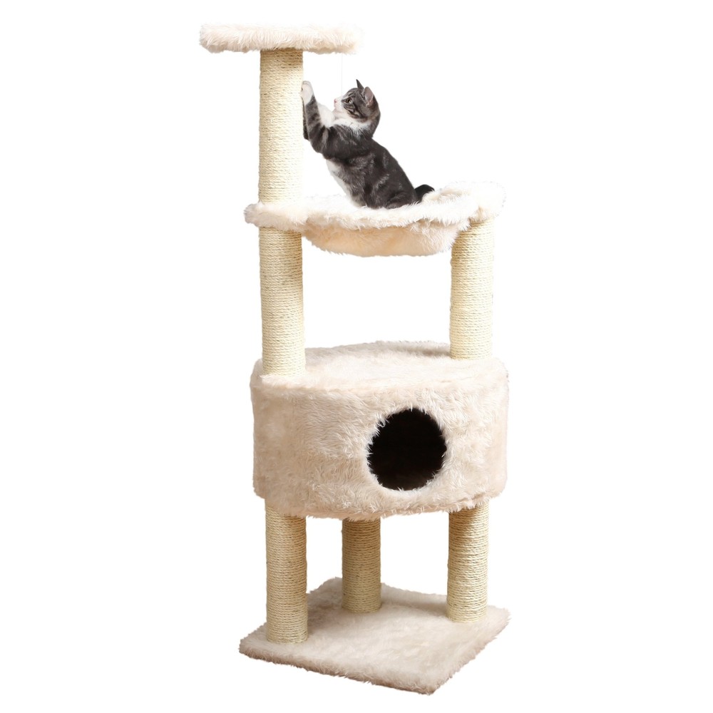 TRIXIE Baza Cat Tower, Scratching Posts, Condo, Hammock, Platform, Dangling P...
