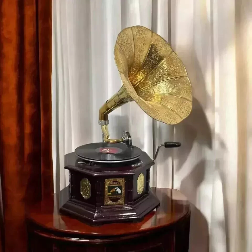 Antique HMV Gramophone Fully Functional Working Phonograph, win-up record player