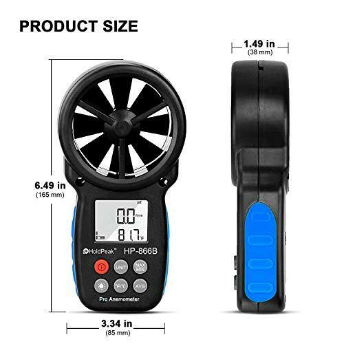 HOLDPEAK Digital Anemometer Handheld Wind Speed Meter for Measuring Wind,Durable