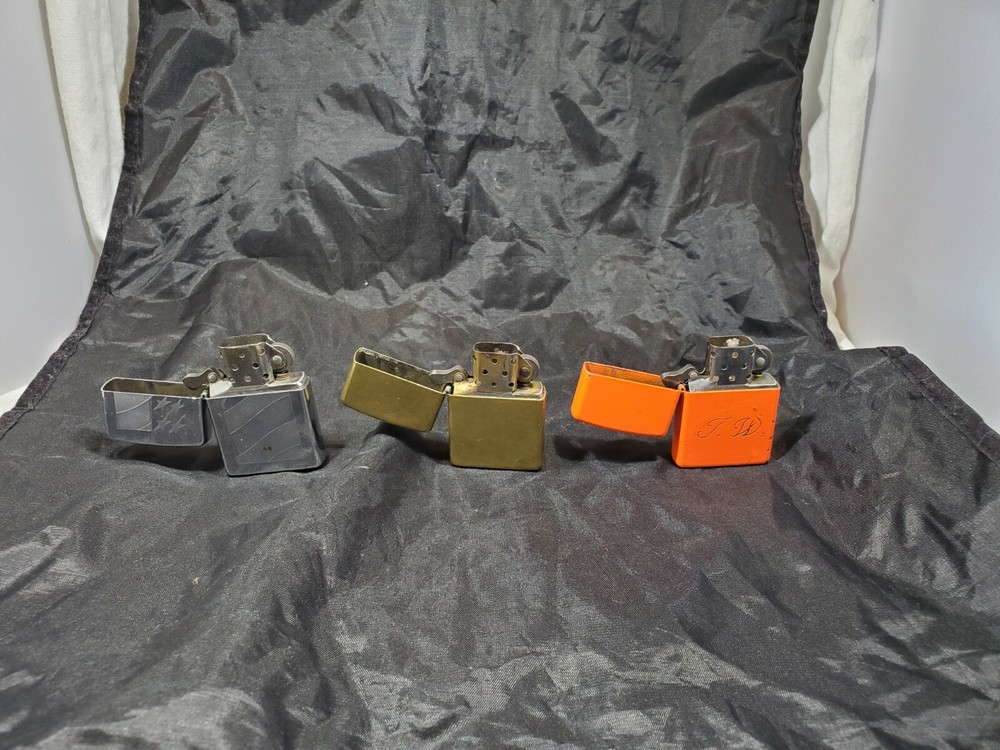 Three Zippo Lighters & One Ronson Lighter Cigarette Case