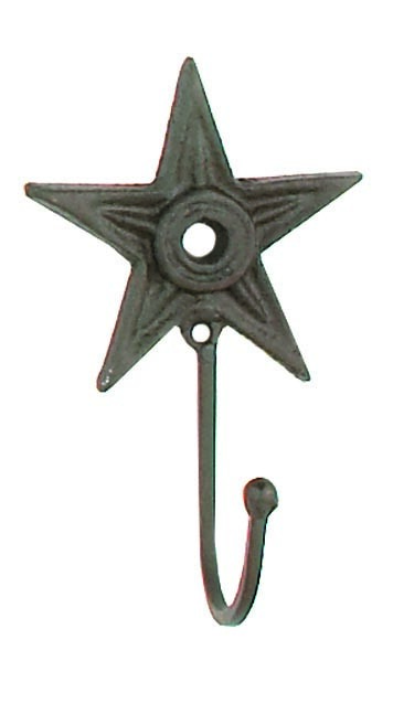 Set/10 Star Design Bronze Cast Iron metal hardware hooks