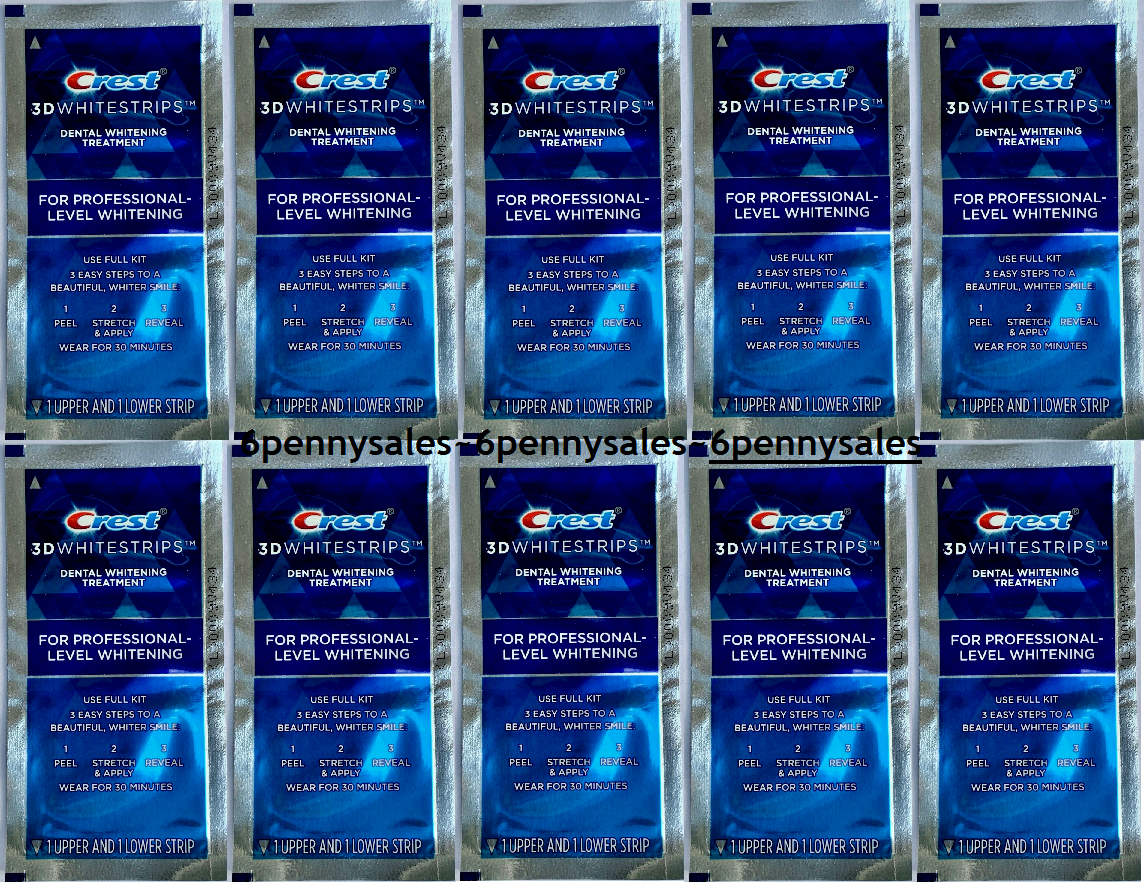 **CREST Whitestrips 3D White NO-SLIP Professional Effects 10 Pouches / 20 Strips