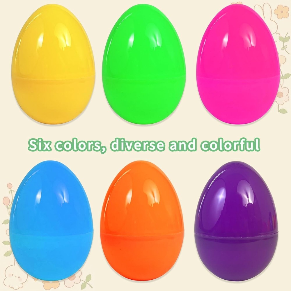 UOUYOO Empty plastic eggs 3.4 inch unfilled plastic Easter eggs for Easter Egg H