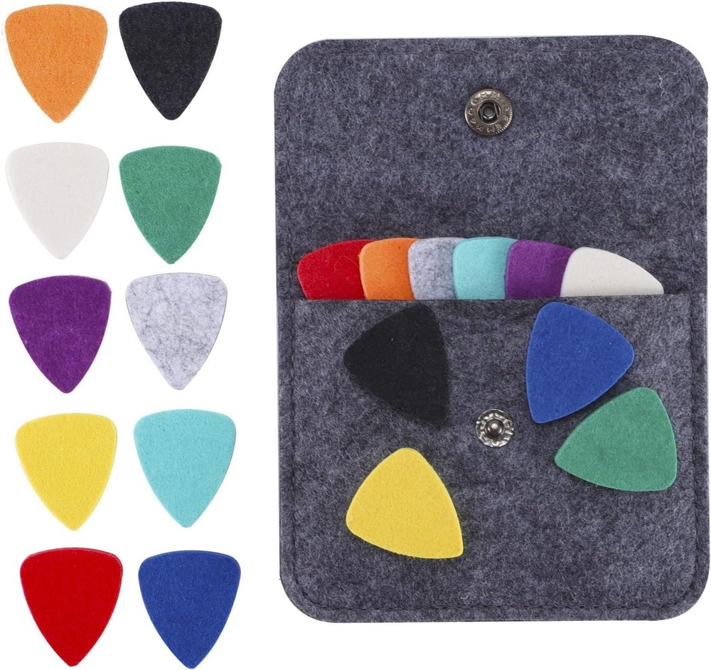 20 Pieces Felt Ukulele Picks,Felt Heart Shape Pick general, 10 mixed colors