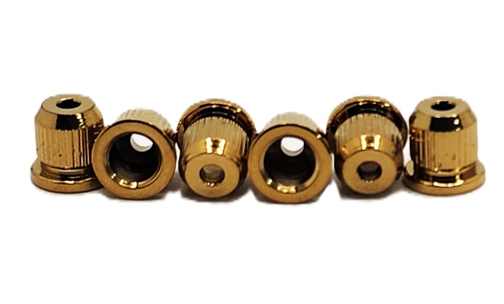 6 Large Gold String Through Body Guitar Ferrules