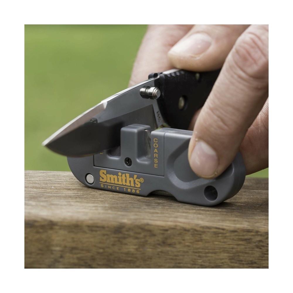 Smith's Pocket Pal Knife Sharpener Gray Multi Functional Ceramic Stones Portable