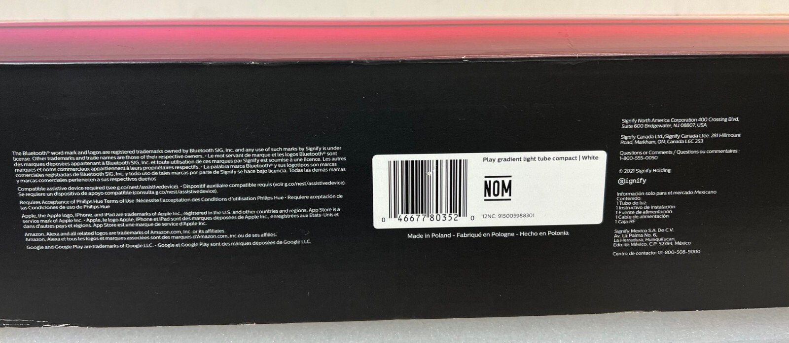 Philips Hue Compact Smart Light Tube, White - White and Color Ambiance LED