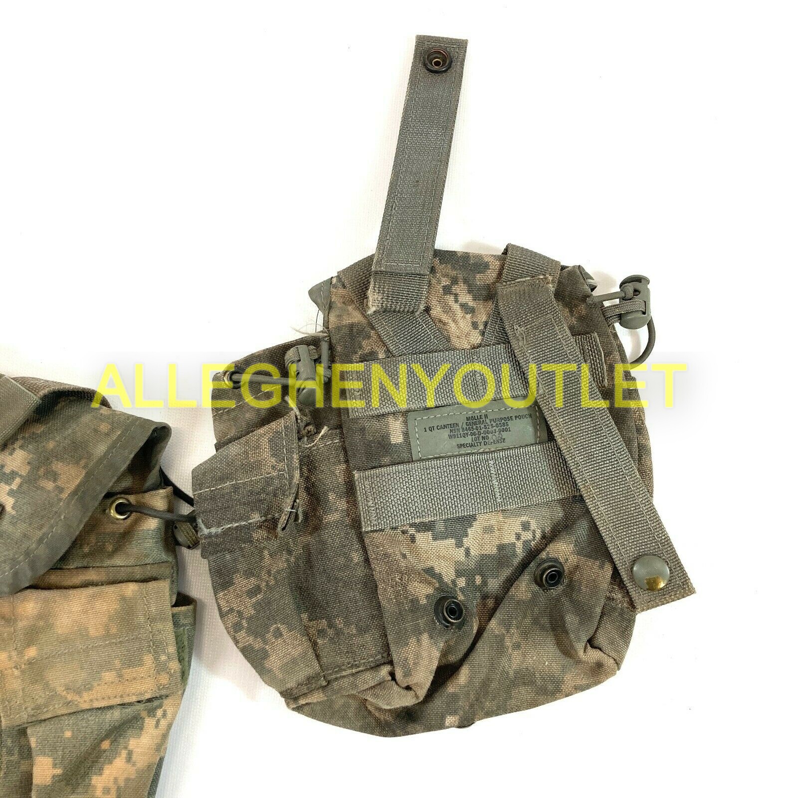 US Military Surplus 1 Quart Canteen Pouch, General Purpose, Set of 2, ACU, MOLLE