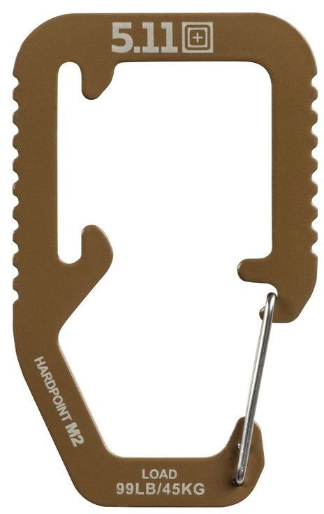 5.11 Hardpoint M3 Coyote Molle Clip Carabiner PALS, HEXGRID 121LBS