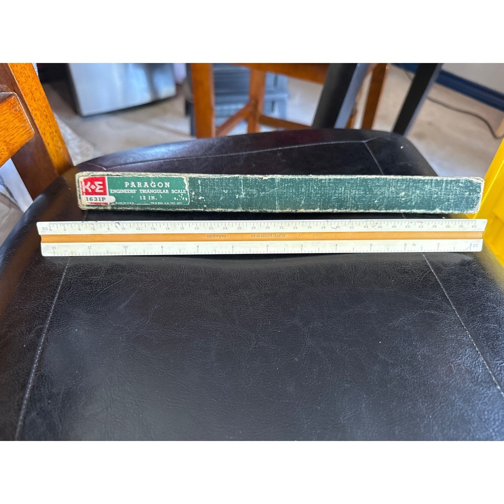 Vintage K&E Keuffel & Esser Paragon Engineers Triangular Scale 12 Inch