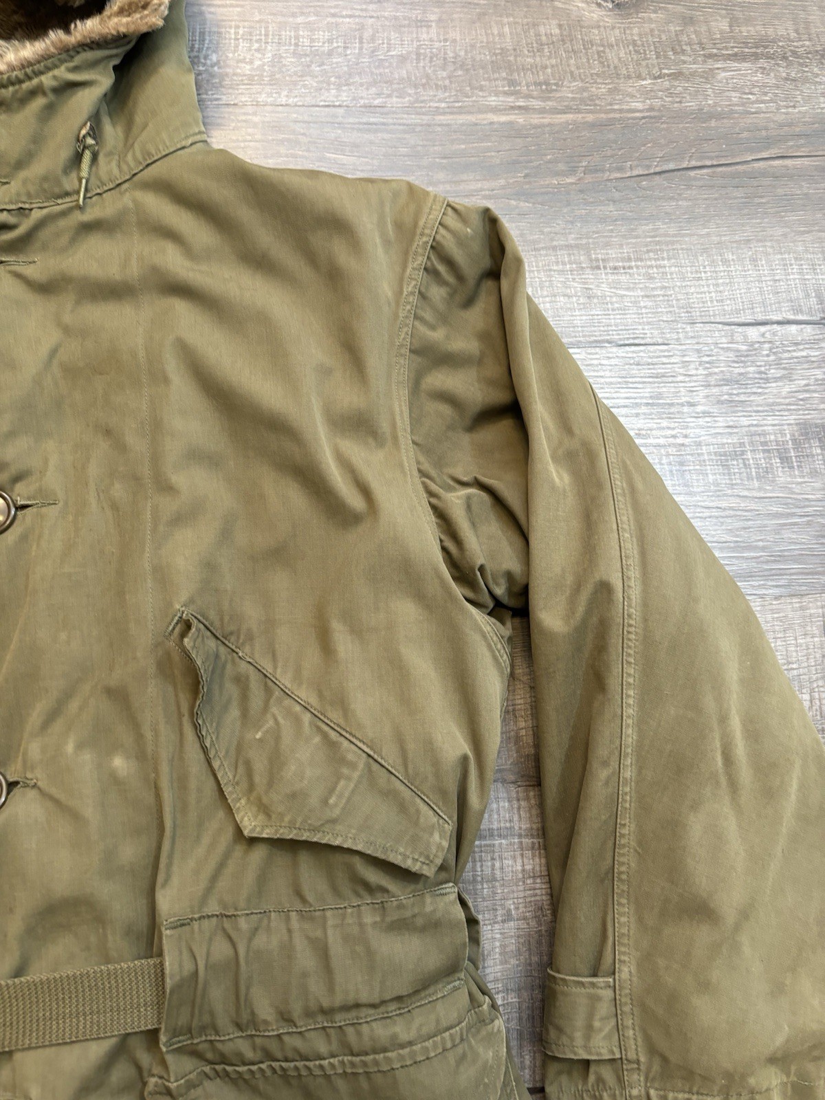 VTG M1947 US Military Parka Med W/ Liner Korean War Salty Army USMC