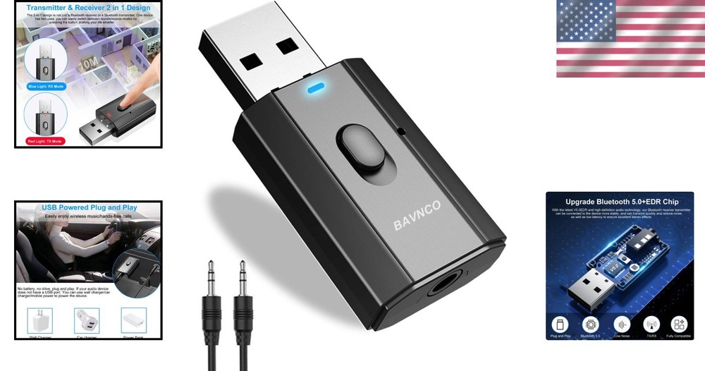 Bluetooth 5.0 Audio Adapter - Mini Transmitter Receiver for Wireless Convenience