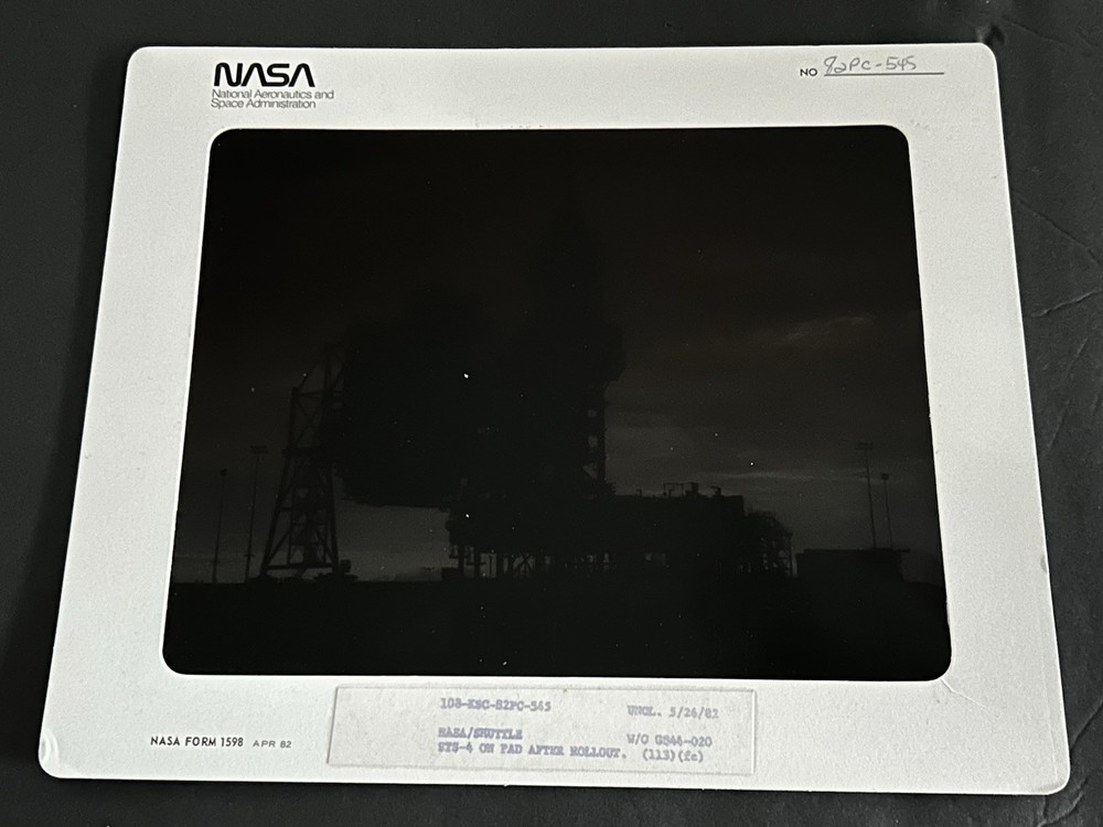 1982 NASA KSC Space Shuttle Columbia STS-4 Launchpad Presentation Transparency