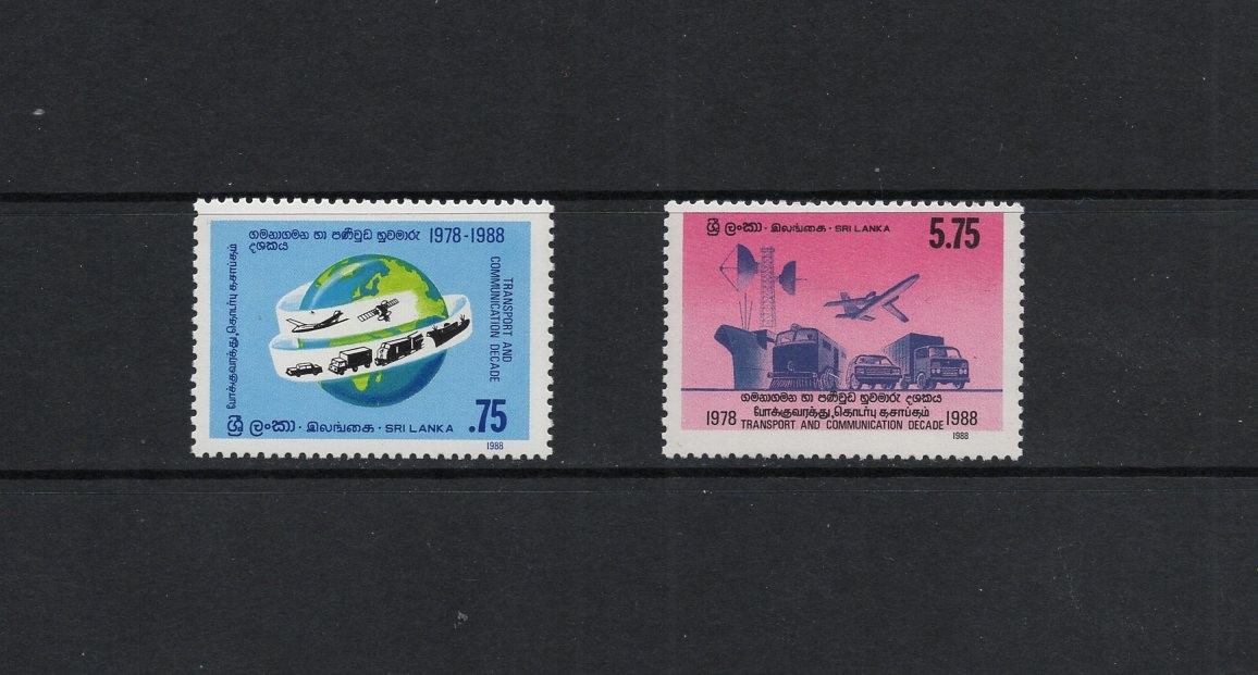 T0469  Sri Lanka  1988   transport & telecoms   2v.   MLH