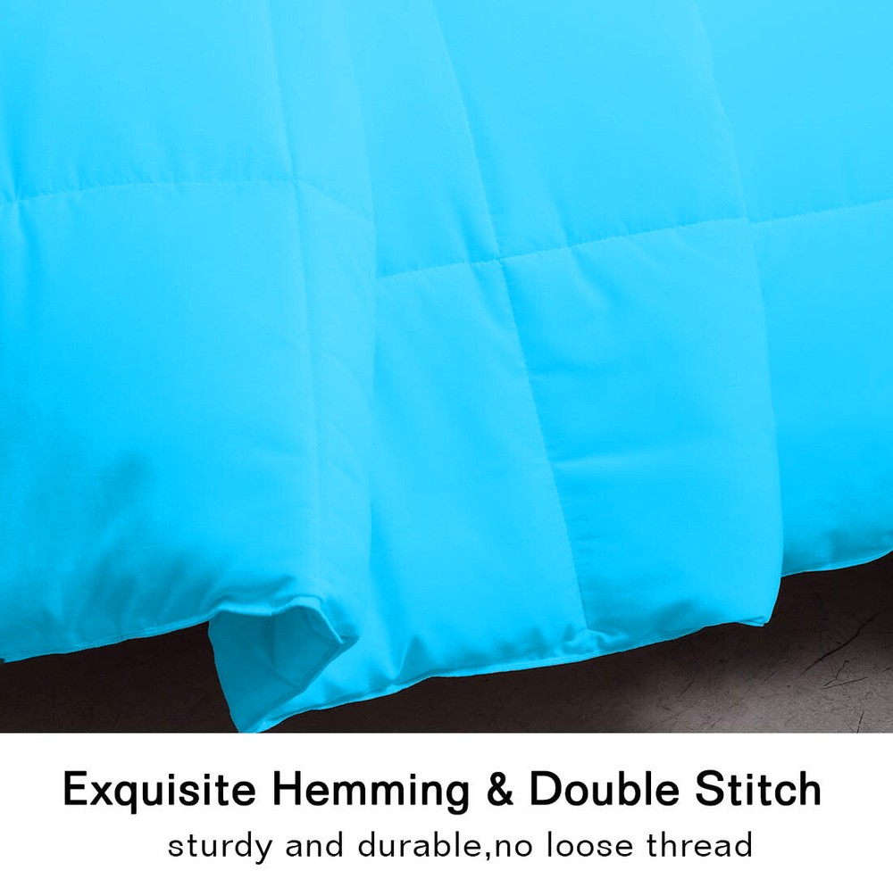 Deluxe 1000 TC Aqua Blue Down Alternative Comforter 100% Cotton Solid Pattern