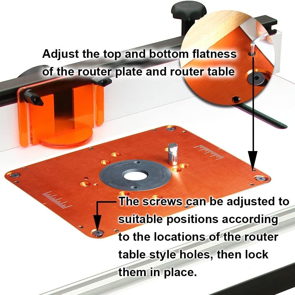 Precision Aluminum Router Table Insert Plate, Router Templates With Pre-Drill...