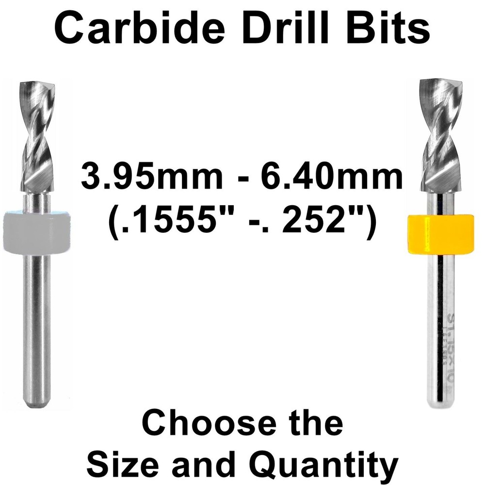 Solid Carbide Drill Bits  3.95mm - 6.40mm (.1555-.252")  – Select Your Size