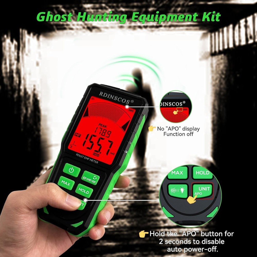 Comprehensive EMF Detector: Measure 3 Radiation Types with Backlit LCD Display