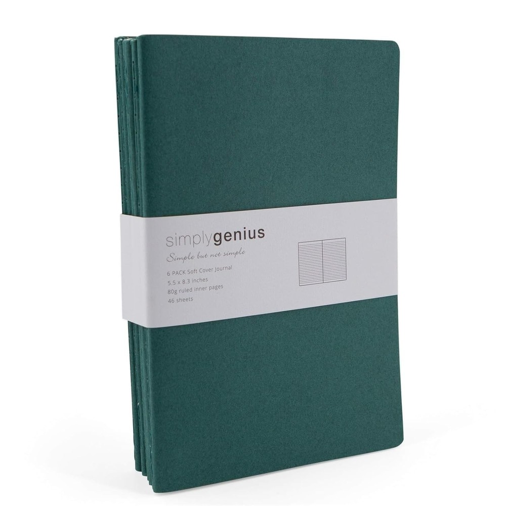 Simply Genius A5 Lined Notebooks - Softcover Journaling Notebooks - Smooth Cr...