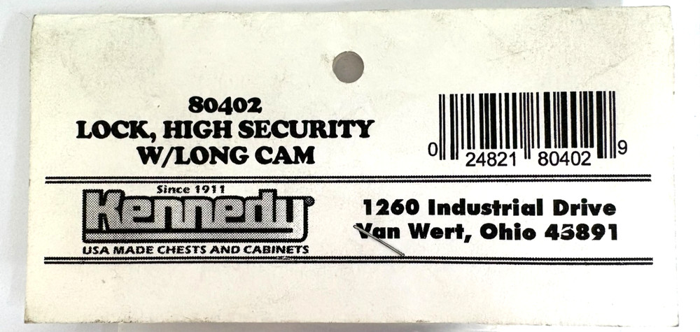 KENNEDY 80402 REPLACEMENT LOCK & KEY SET FOR TOOL BOX CHEST BASE