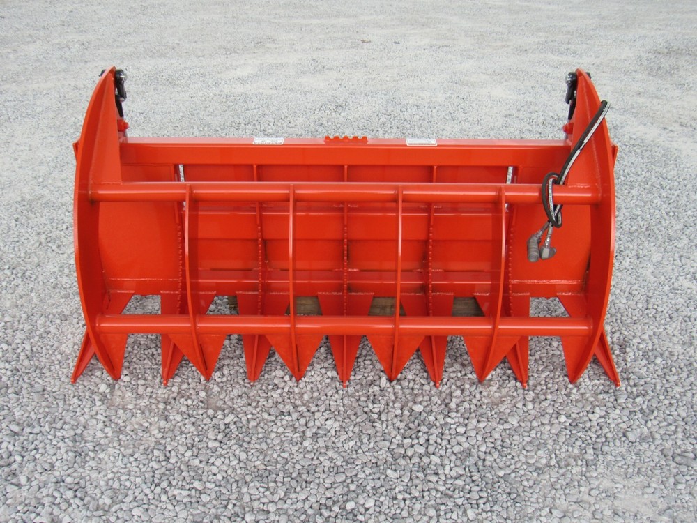 72" Brush Root Rake Clam Grapple Attachment Fits Skid Steer Tractor Quick Attach