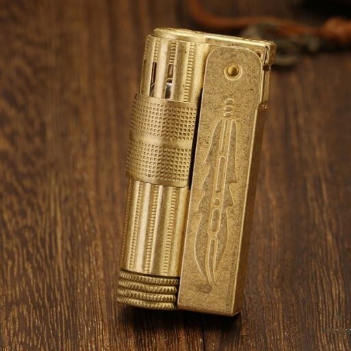 Imco Super Triplex 6700 gasoline lighter eagle feather brass color, new edition