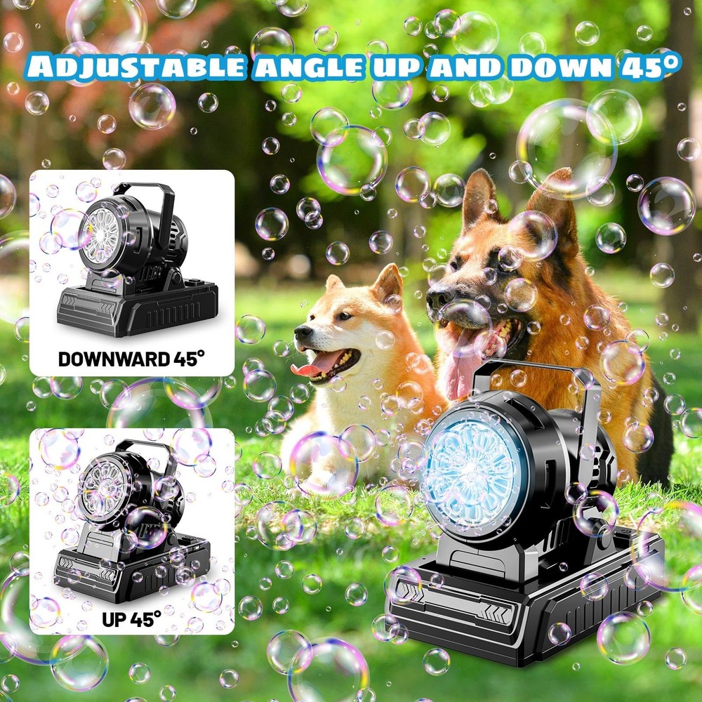 SHCKE Automatic Bubble Machine 10 Holes Bubble Blower,Plug in or Battery Operate